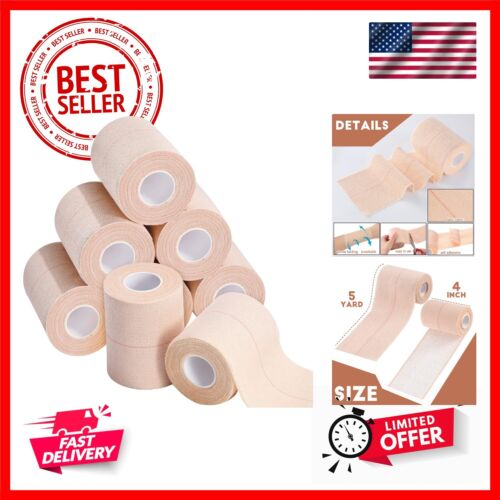 8 Rolls Elastic Adhesive Bandage Tape Medical Bandage Wrap Athletic Sports Ta...