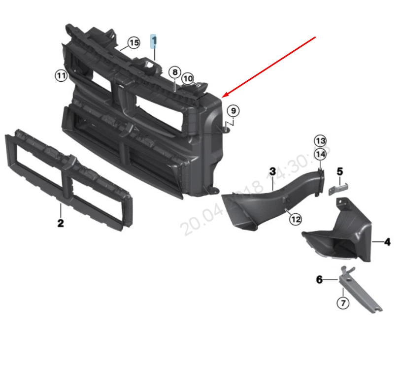 NEW BMW X1 F48 RADIATOR M AIR DUCT GUIDE 51748499131 8499131 2015  