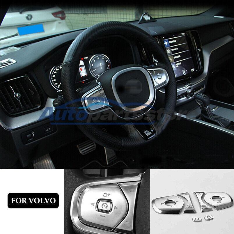 6PCS ABS Chrome Steering Wheel Button Trim for Volvo S90 XC60 XC90 2017-2020
