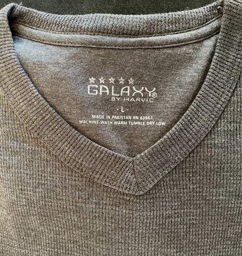 Mens Thermal Long Sleeve Shirts Premium V-Neck M-XL Galaxy by Harvic New - Picture 8 of 10