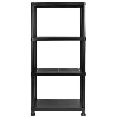 Garage Storage Shelves Black Plastic Shed Office 3 4 or 5 Tier Shelving