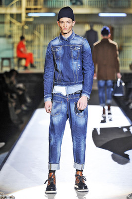 DSQUARED2 2014 RUNWAY COLLECTION UNIQUE MEN'S DENIM JACKET ITALY SIZE 48 / S-M