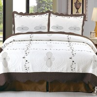 Bedford Home Athena Embroidered 3-piece Quilt Set King on sale Bedford Home Athena Embroidered 3-piece Quilt Set King on sale