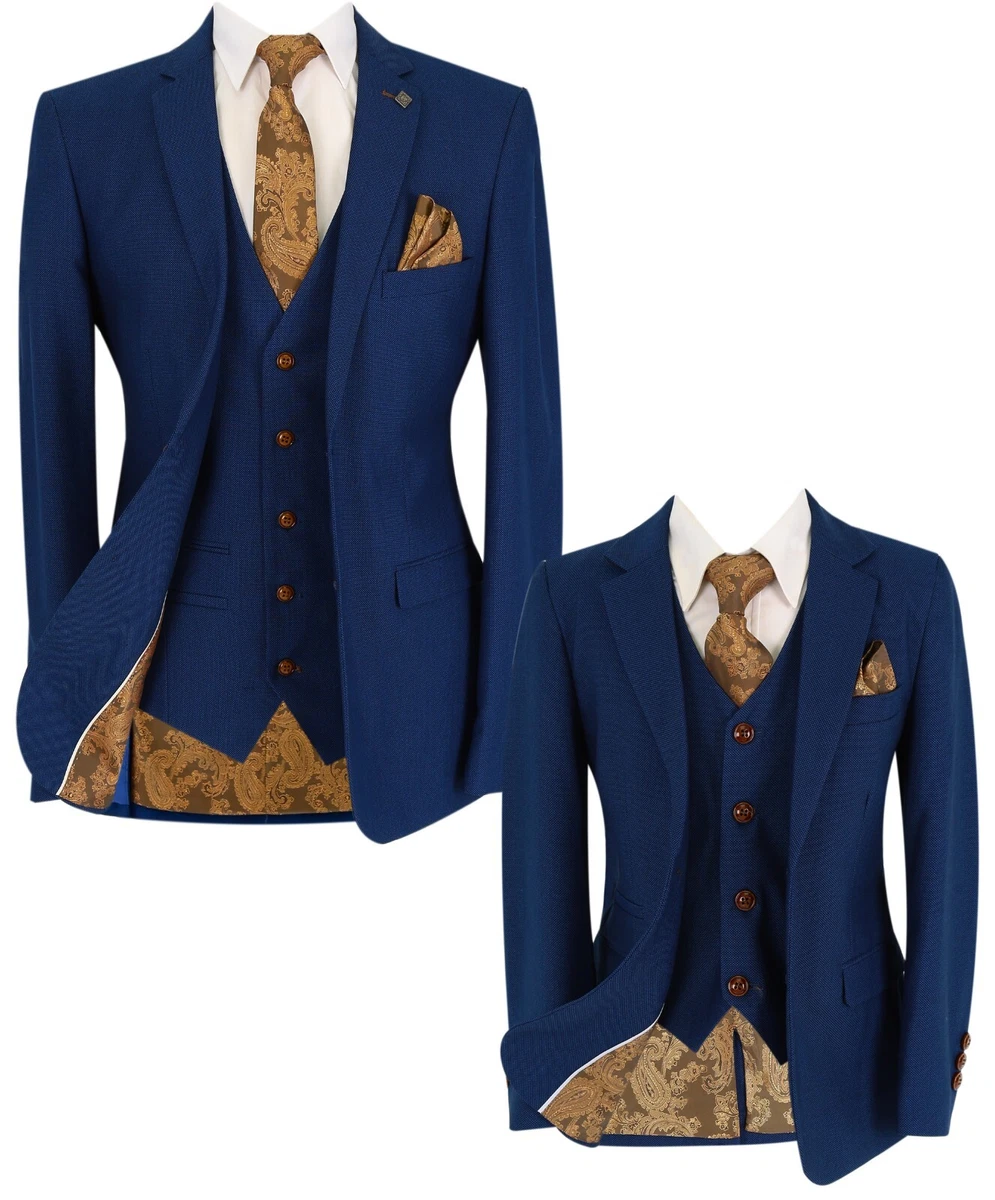 Occasions, Blue Tailored Fit Wedding Suit