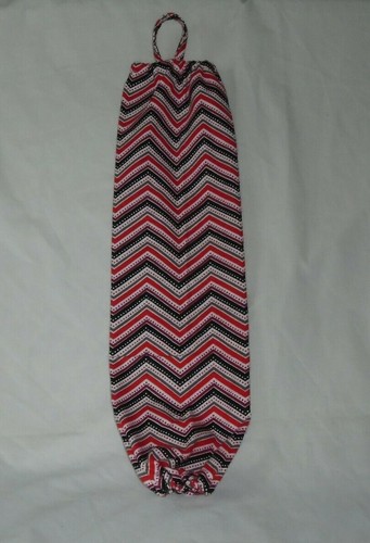Chevron Design Homemade Fabric Plastic Grocery Bag Holder - Picture 8 of 11