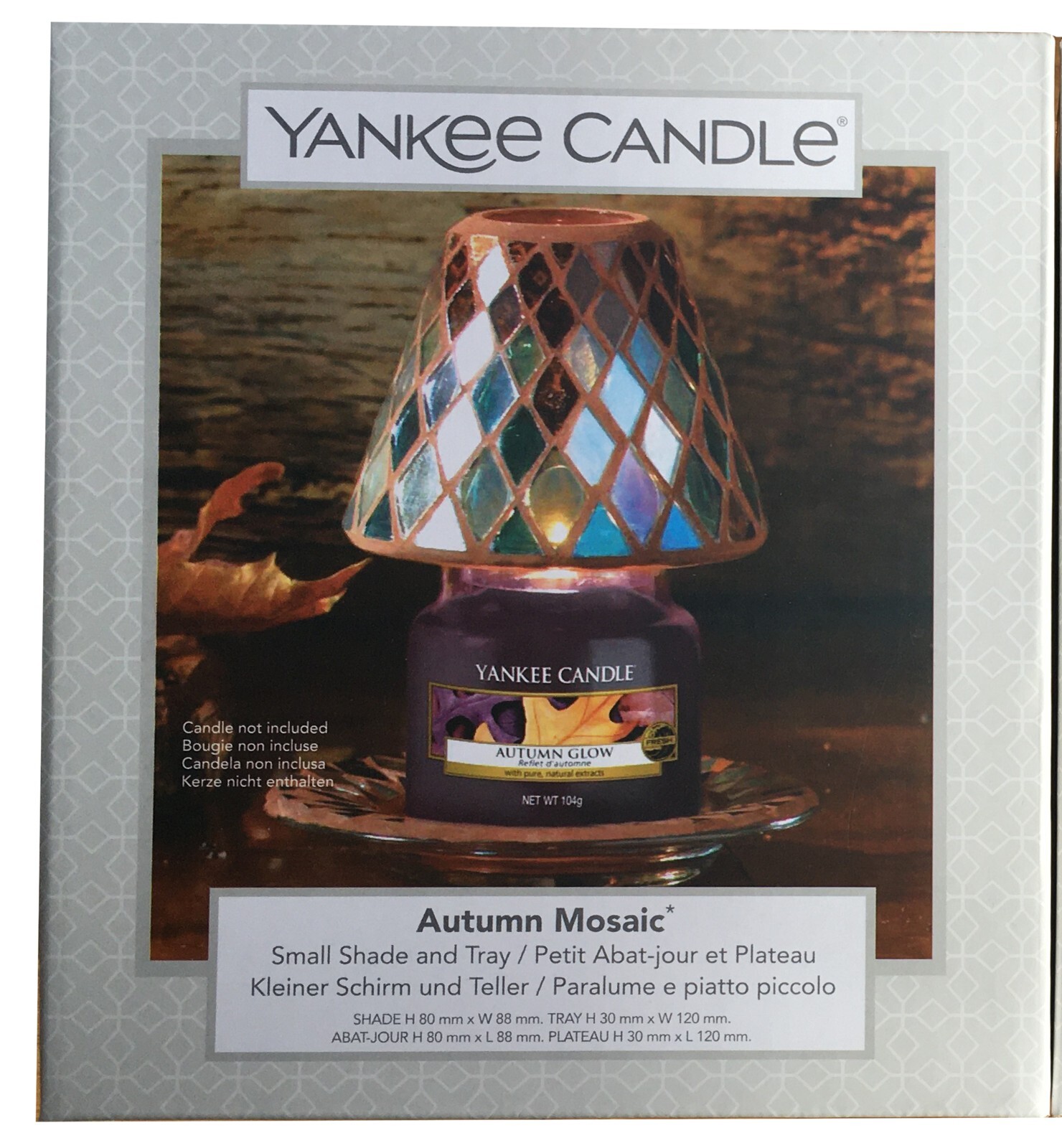 Yankee Candle Small or Large Shade & Tray Autumn Mosaic, Sheridan,Gold