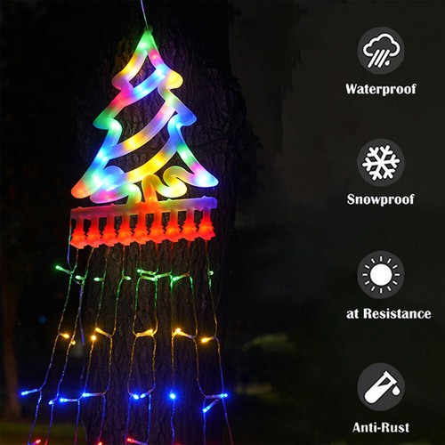 Outdoor LED Solar Powered String Light Decor Waterfall Light For Christmas Tree - Picture 10 of 13