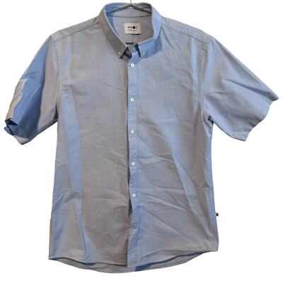 Men s NN07 100% Cotton Button Up Light Blue Shirt Size Large