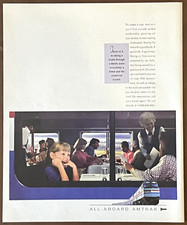 Vintage Amtrak PRINT AD All Aboard Amtrak Diners in Food Car Happy Little Girl
