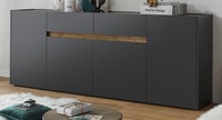 Sideboard Kommode 220 Cm Grau Eiche Wotan Wohnzimmer Esszimmer Anrichte Center