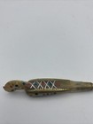 Letter Opener Inlaid Carved Horn Phoenix Bird Brass Vintage — photo 5