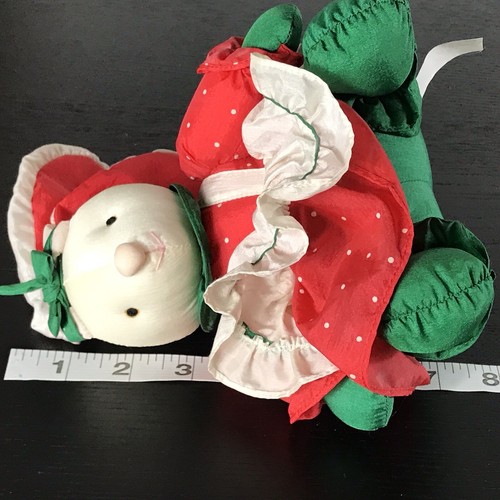 VINTAGE RUSS BERRIE CHRISTMAS PUFFY NYLON BUNNY RABBIT PLUSH - Picture 6 of 7