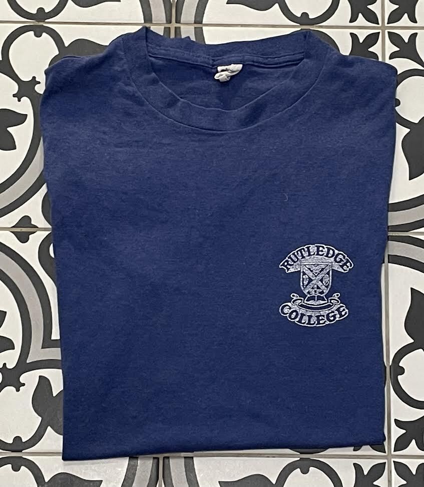 VTG Single Stitch Blue Champion Rutledge College 1980s t-Shirt