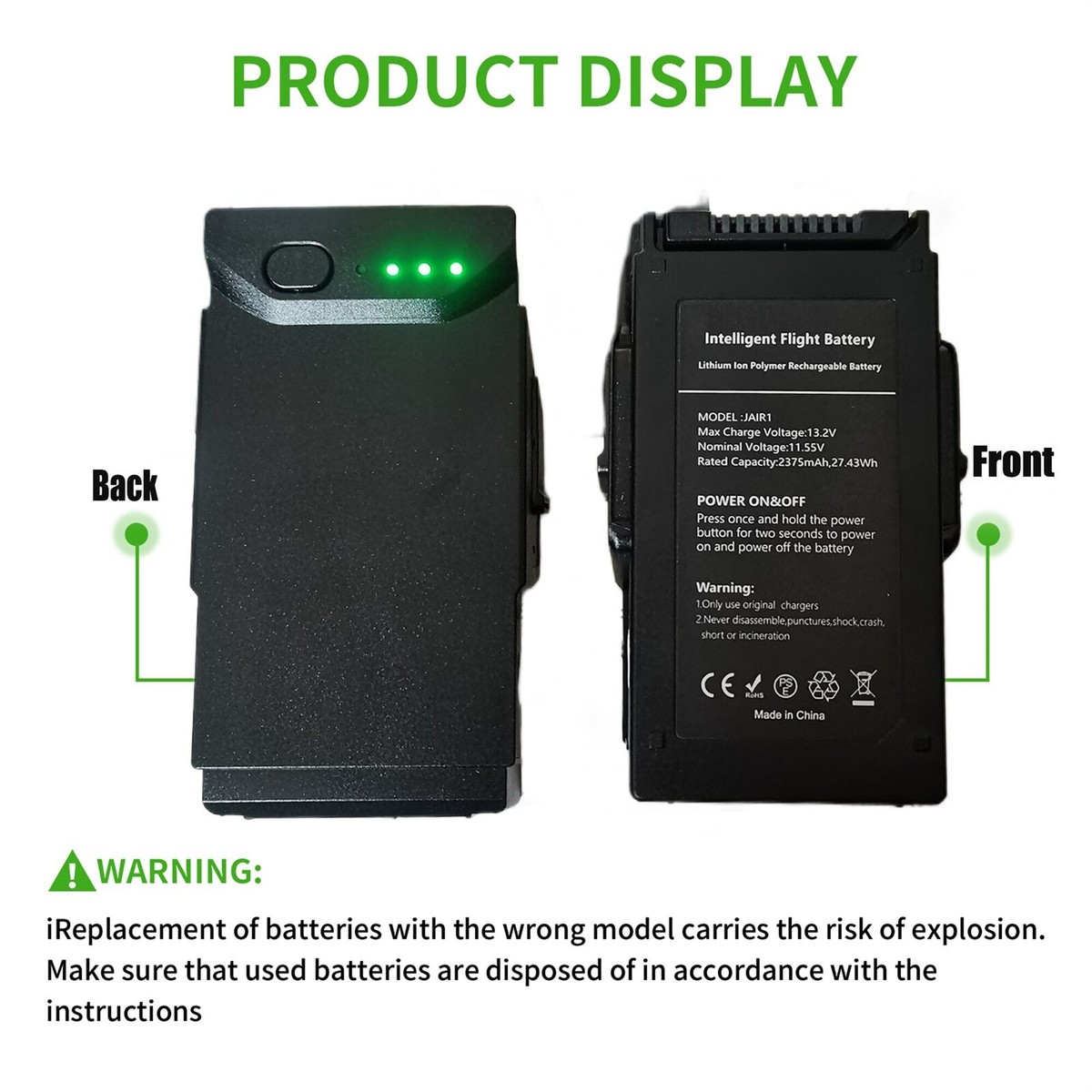 New Mavic Air Part 1 Intelligent Flight Battery for DJI 2375mAh