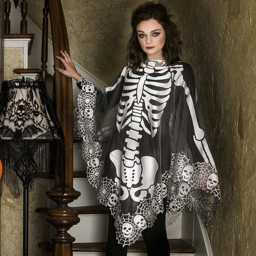 Heritage Lace Skeleton Poncho ,Pewter , 60 by 60-Inch - 第 3/4 張圖片