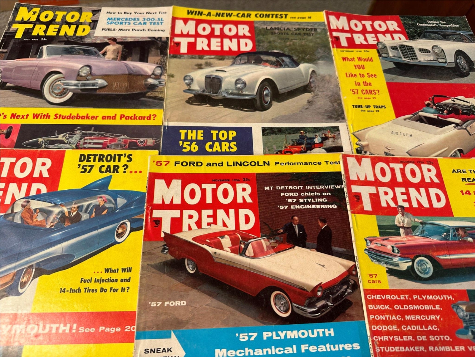 Motor Trends 1956 Complete  All 12 Different Sports Car Magazine (Lot MT08)