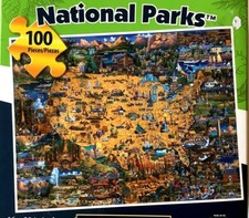 USA National Parks Puzzle by Dowdle Made in USA 100 Large pieces makes 16X20
