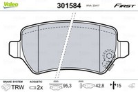 Valeo 301584 Bremsbelagsatz, Scheibenbremse FüR Chevrolet Kia Opel