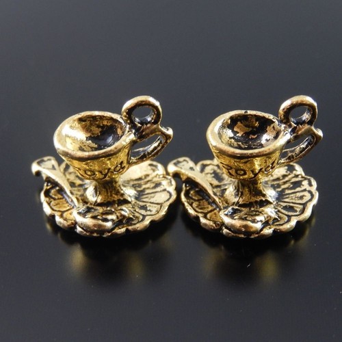 20 piezas Antiguo Colgante de Aleación de Oro Café Taza de Té Forma Dije Hallazgo Artesanías 31847 - Imagen 4 de 5
