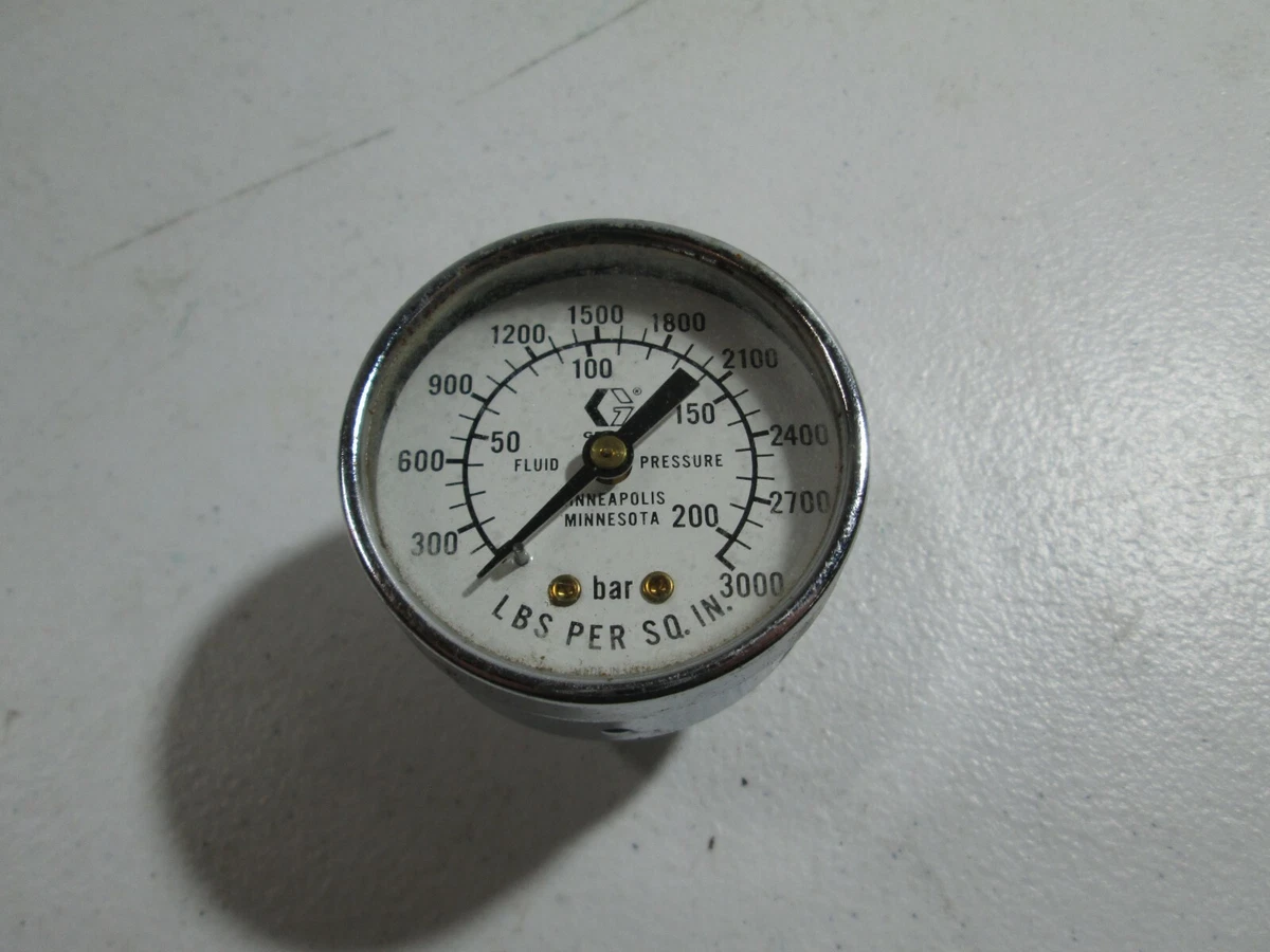 Graco Stainless Steel High Pressure Fluid Gauge 0 3000psi Liquid