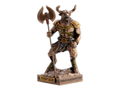 Minotaurus Kreatur des Labyrinths Miniatur Kaltguss Bronze & Harz Statue