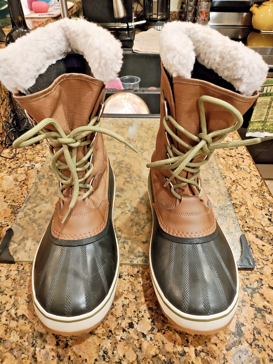 New SOREL Men's Size 11 1964 PAC Nylon Waterproof Winter Boot Brown MSRP  $180