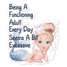 Functioning Adult Mermaid Sticker Decal