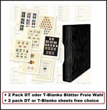 LINDNER 1124TB-S Ringbinder Regular Kassette Schwarz + 2x10 T-Blanko Freie Wahl