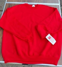 NOS Vintage 80s Bassett Walker Sturdy Sweats Sweatshirt Red USA Made Men's XXL