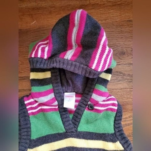 GYMBOREE Girls 4 Merry and Bright striped hoodie sweater jumper - Picture 6 of 7