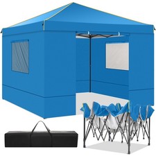 Gazebo Pop Up 3x3 M Professionale con 4 Pannelli Laterali Pieghevole Protezione UV 50+