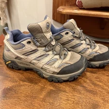 Merrell MOAB 2 Women's Waterproof Hiking Shoe Granite Size 8 Brown Tan Blue