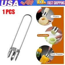 Fruit Apple Corer Pear Tools Stainless Steel Kitchen Twist Easy Core Remover US