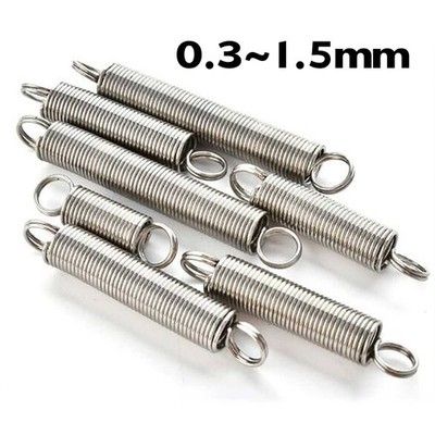 Zugfedern Edelstahl Rückstellfedern 0.3~1.5mm Extension Spring Double Ring-end
