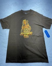 Pork and Beans Co T-Shirt Brown Graphic Tee Retro Pinup Girl Large USA Made