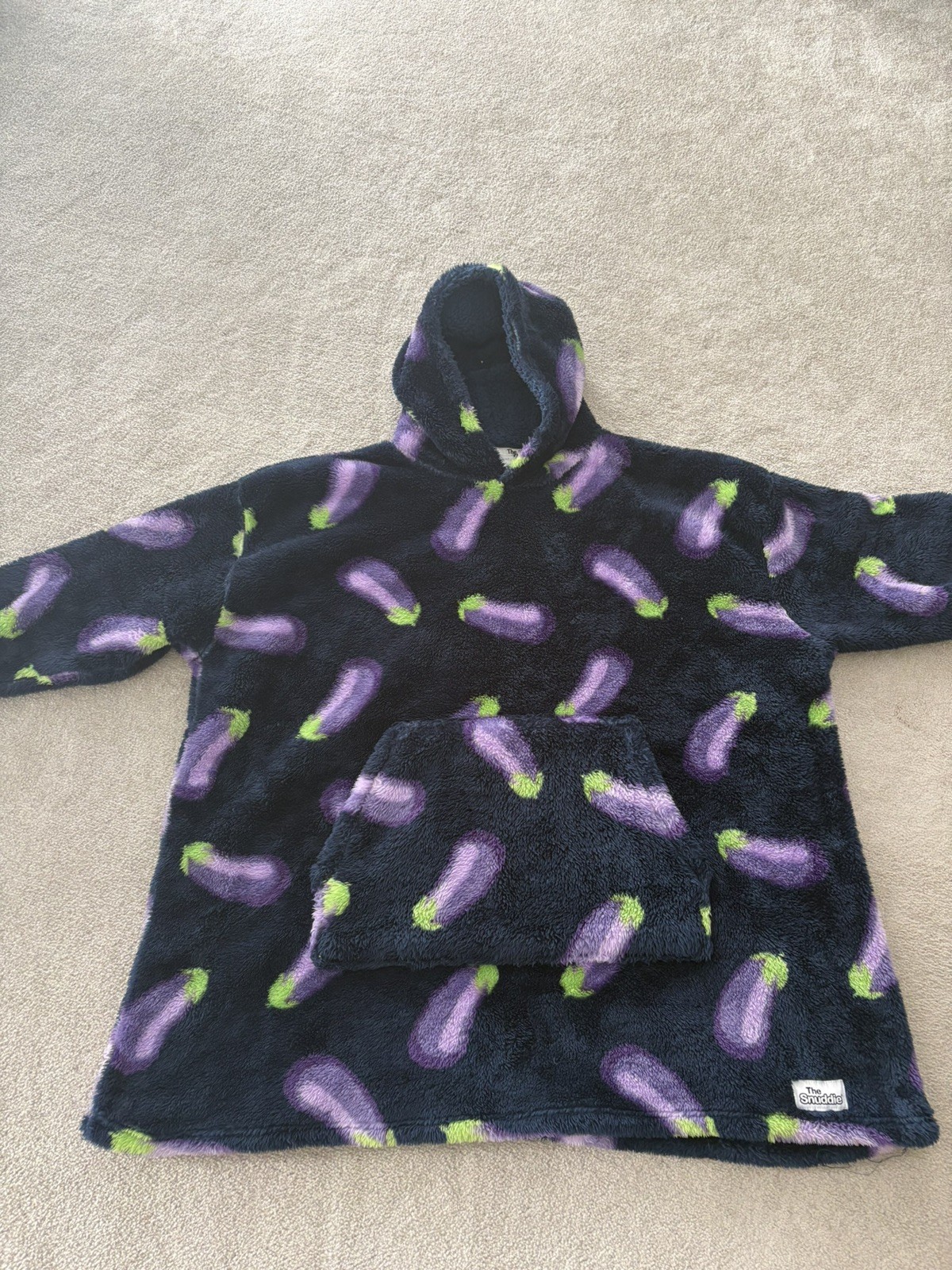 SNUDDIE Mens Unisex lounge pyjamas fleece Oversized poncho PRIMARK Aubergine S/M