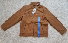 Levi's mens stand collard canvas jacket size large brown NWT