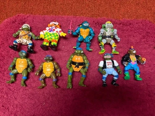 Vintage Teenage Mutant Ninja Turtles TMNT Action Figures Lot of 9