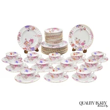 Spode England "Chelsea Garden" Bone China Porcelain Dinner Set 51 Pc Set
