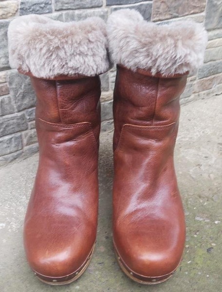Women UGG Boots Brown Leather 39 #O05H