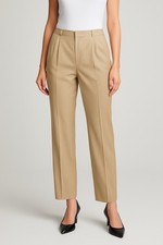 Ellen Tracy Vintage 100 Wool Cropped Trousers - Camel- Size 8