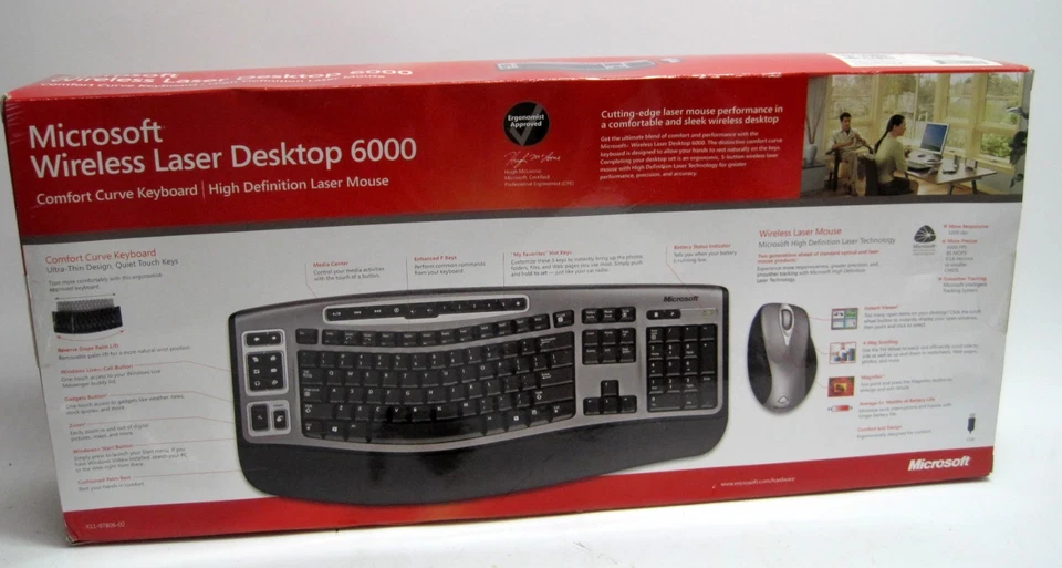 Rare Microsoft Laser Desktop 6000 v2 Wireless Keyboard Sealed Brand New NOS - Image 2 of 3