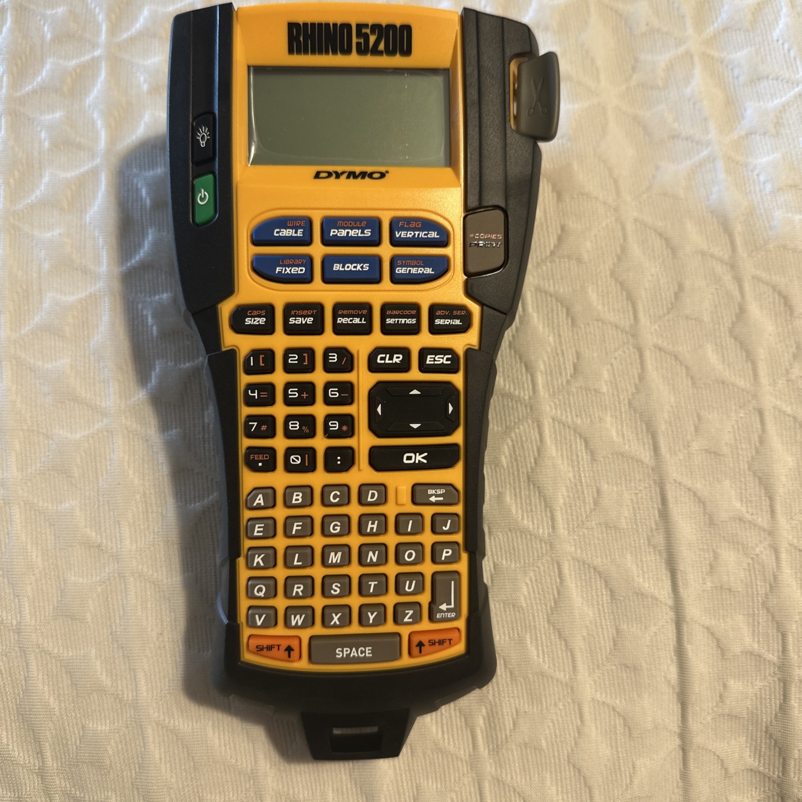 DYMO Rhino 5200 Label Maker Bundle w/ 18445 Black on White Tape Cartridge, B&W