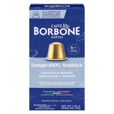 Caffe Borbone Lungo 100% Arabica Coffee Capsules, 10 Count