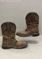 Justin Driller 11" Men's Brown Leather Western Work Boots - US 7