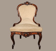 POLTRONA IN PALISSANDRO LUIGI FILIPPO ORIGINALE EPOCA XIX SECOLO RESTAURATA