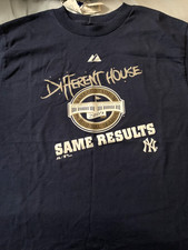 CAMISA DE LOS NY YANKEES LRG 2009 TEMPORADA INAUGURAL SERIE MUNDIAL MAJESTUOSA CASA DIFERENTE