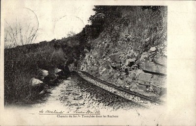 Belgian Congo Matadi Leopoldville Railway Rock Cutting 1908 PC