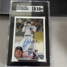2023 Topps Chrome -Oswald Peraza -Rookie Auto RC Yankees - SGC 10/10