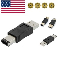 Firewire IEEE 1394 6 Pin Male to USB A Male Convertor Jack M/M Adapter
